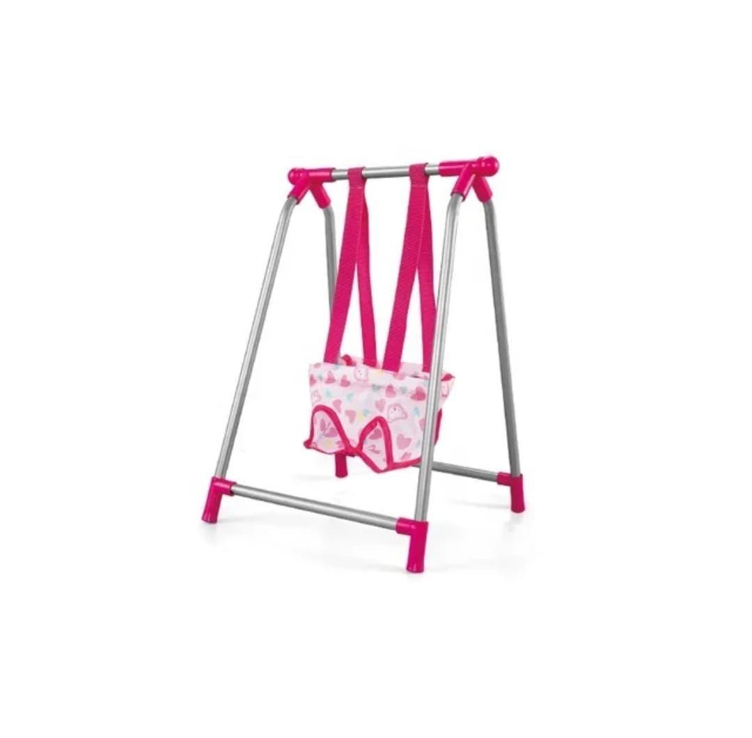 Muñeca con Accesorios Cuna silla Columpio y Mecedora Rosado-7