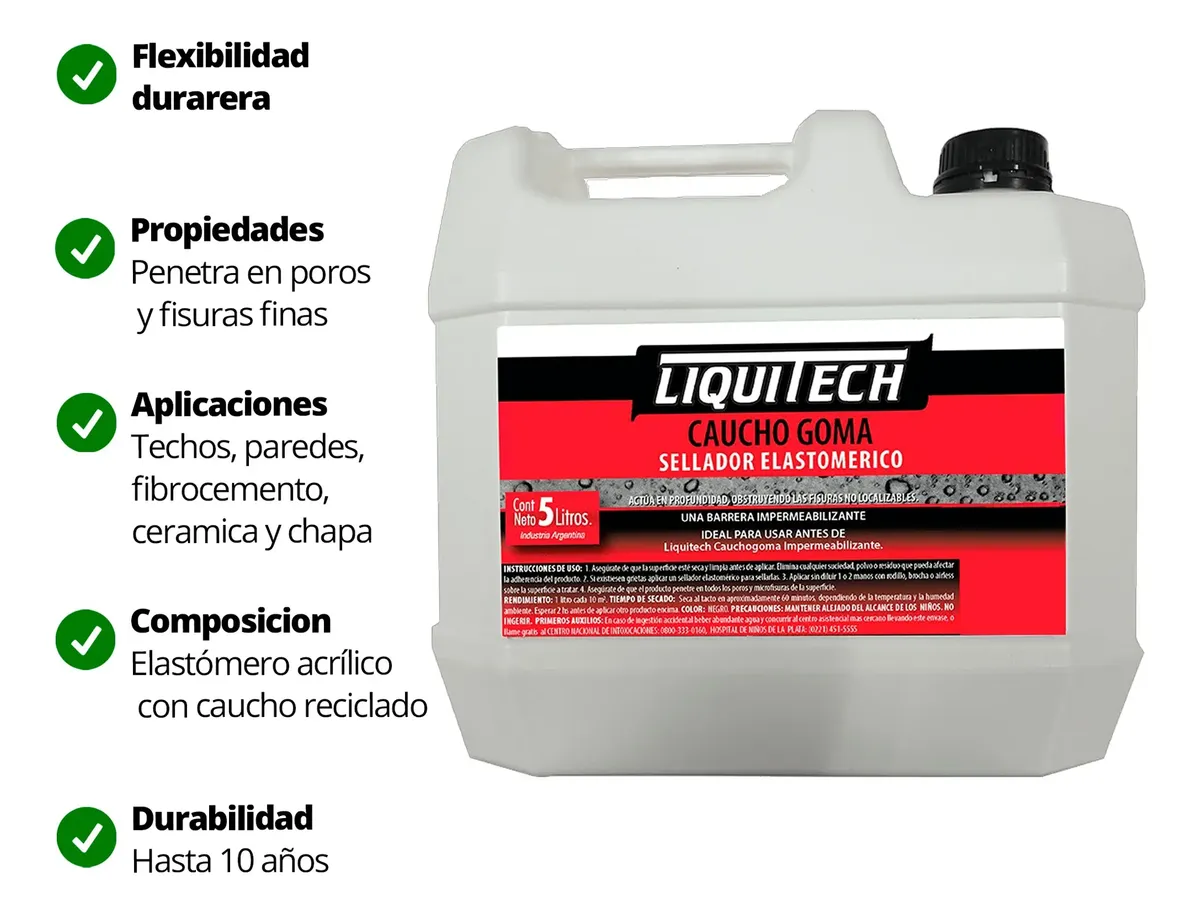 Sellador Elastomero Cauchogoma Impermeabilizante Cauchogoma x 5Lt-1