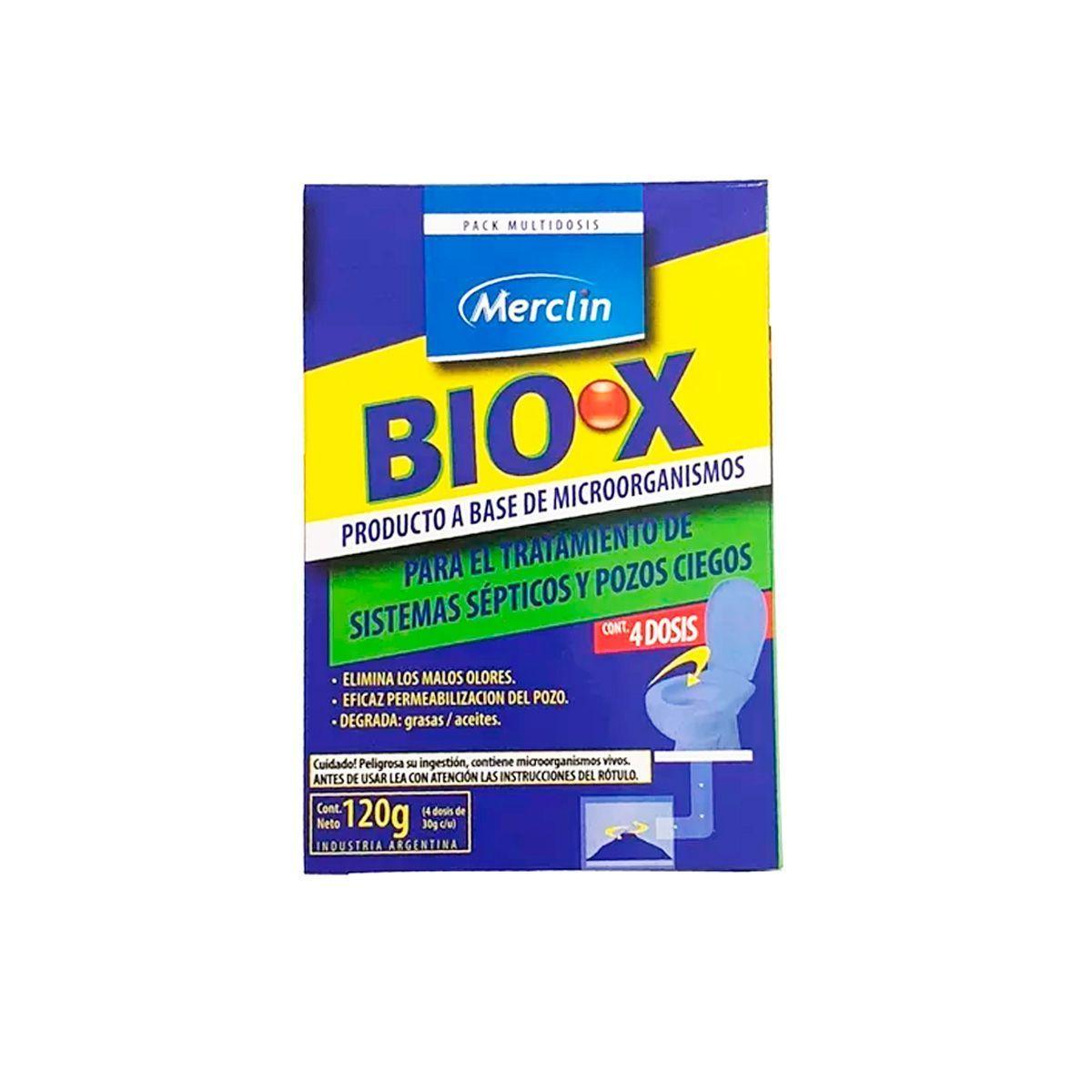 MERCLIN  BIO X- TRATAMIENTO SEPTICO  ESTUCHE 4 DOSIS-1