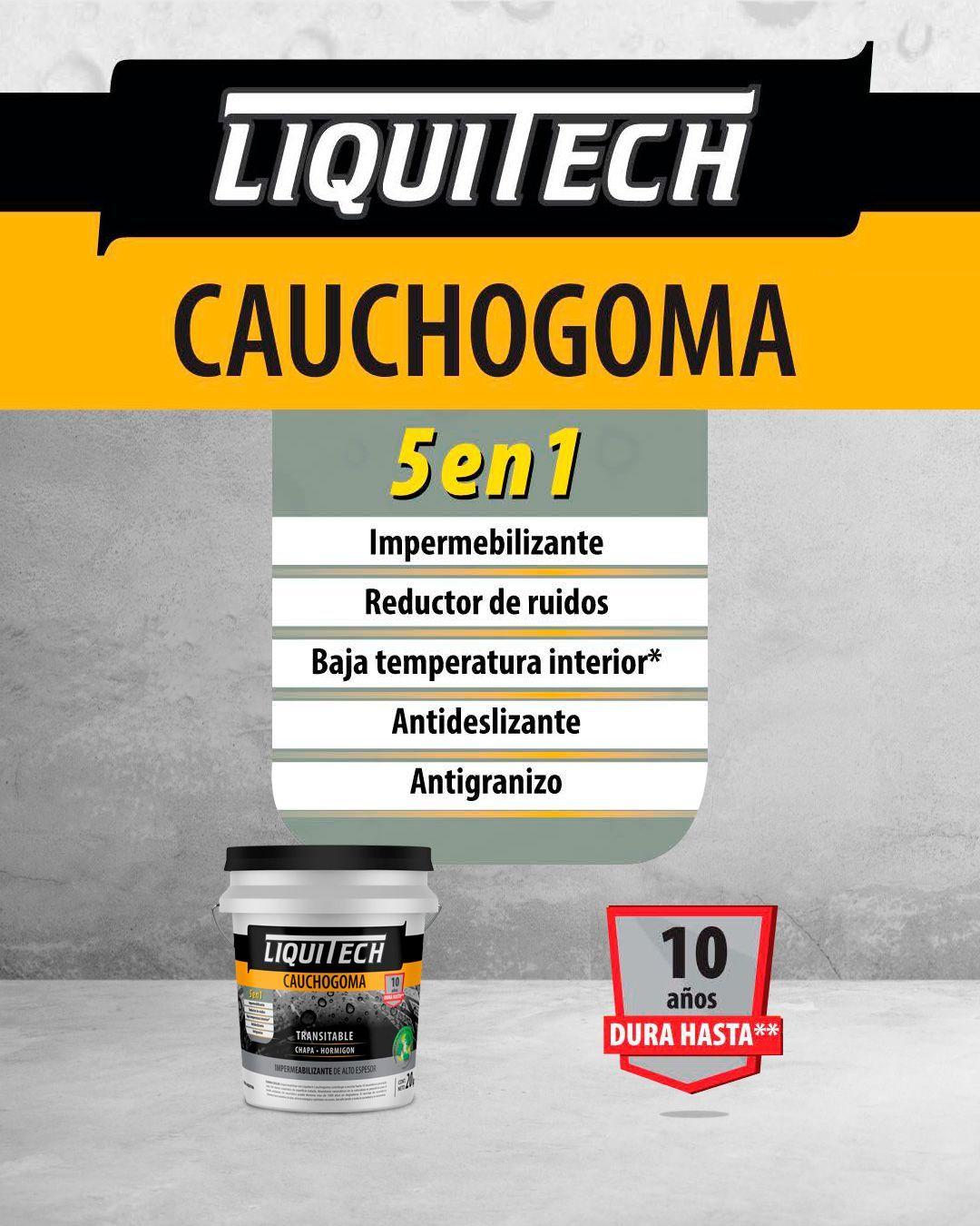 Pintura impermeabilizante Caucho Goma Liquitech Gris 4 Lts.-1