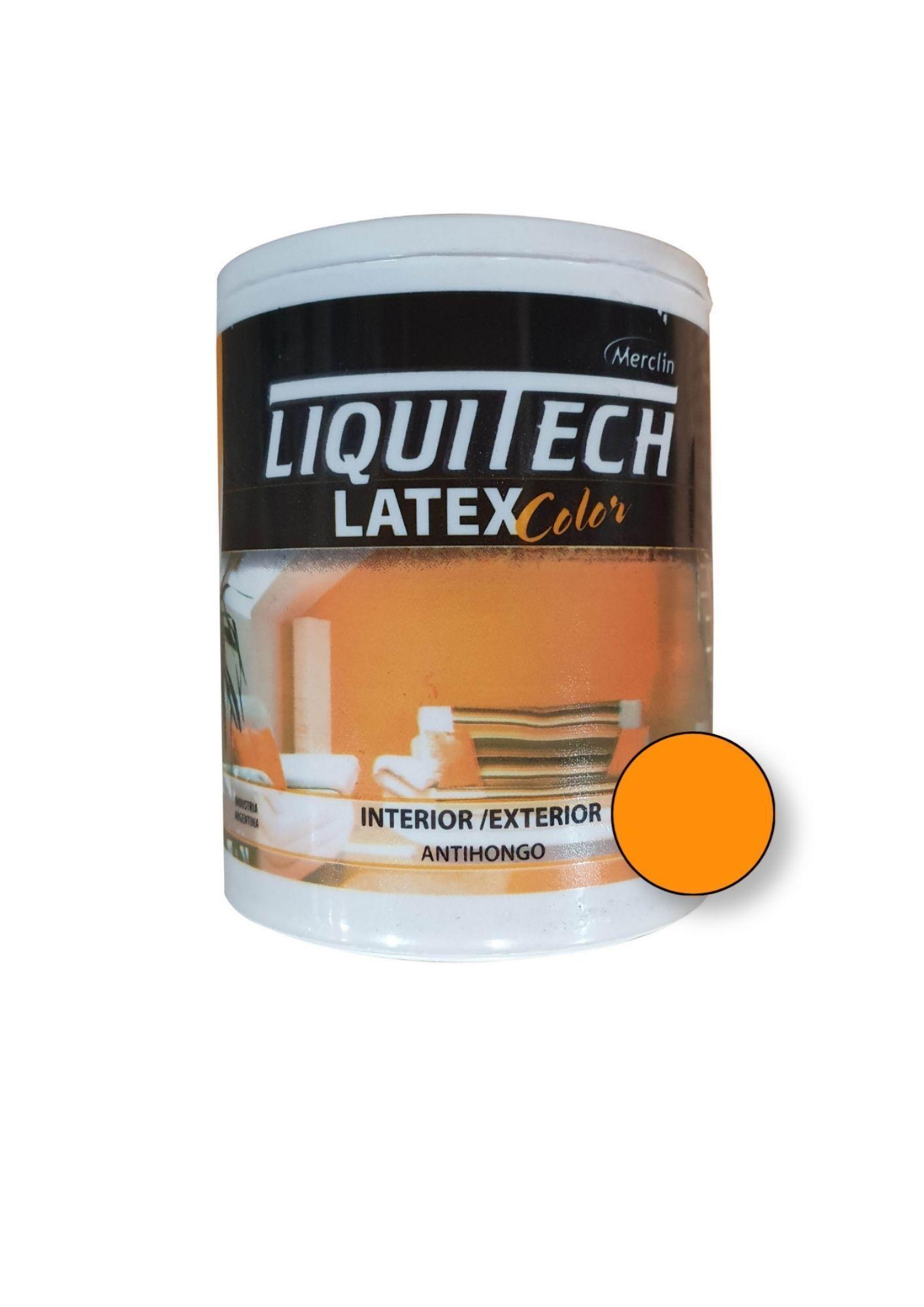 Latex Al Agua Color Interior - exterior Antihongos Liquitech 1Lts. Mate / Naranja-1