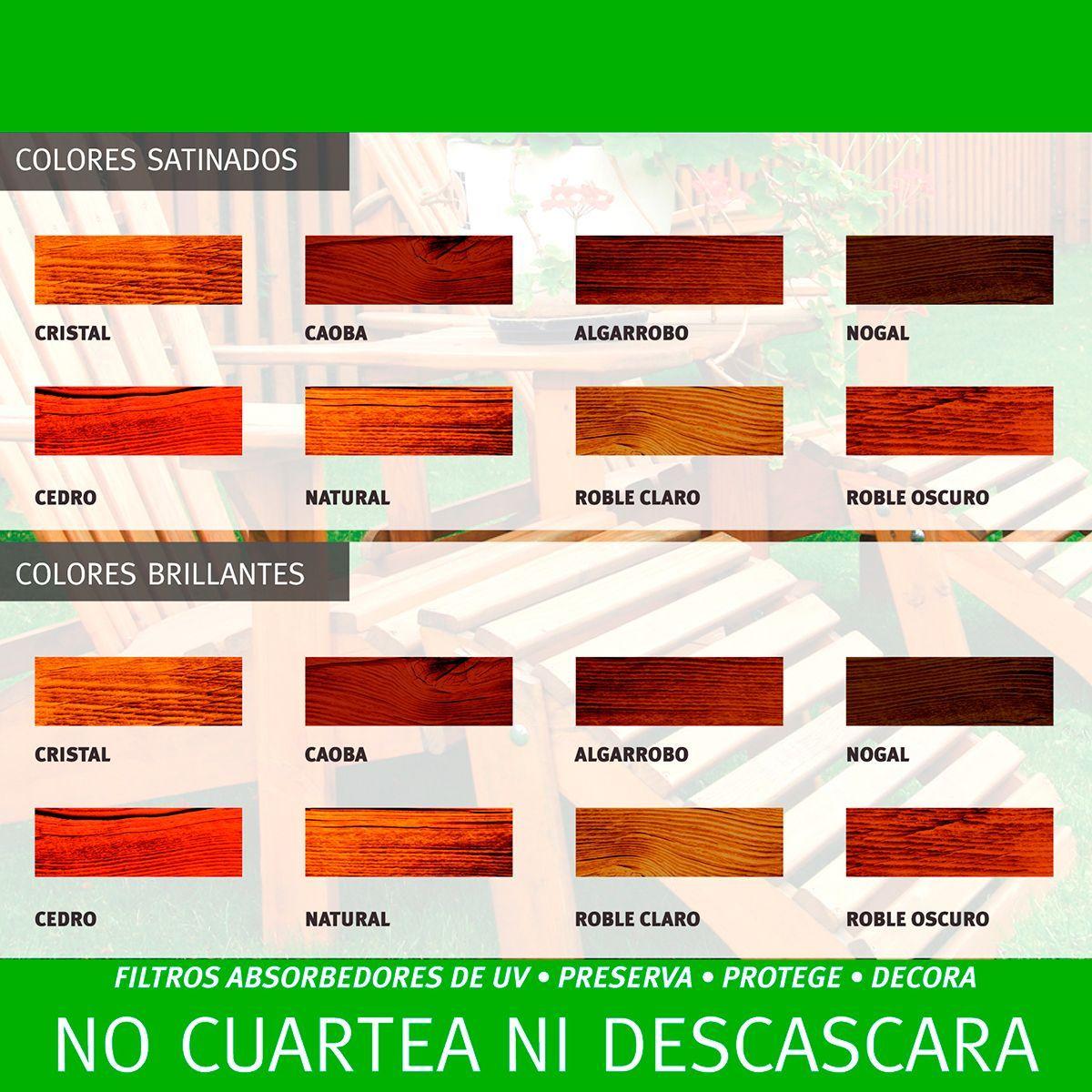 Pintura Protectora para maderas Nogal Brillante PROBELL LASUR 1 Lts.-1