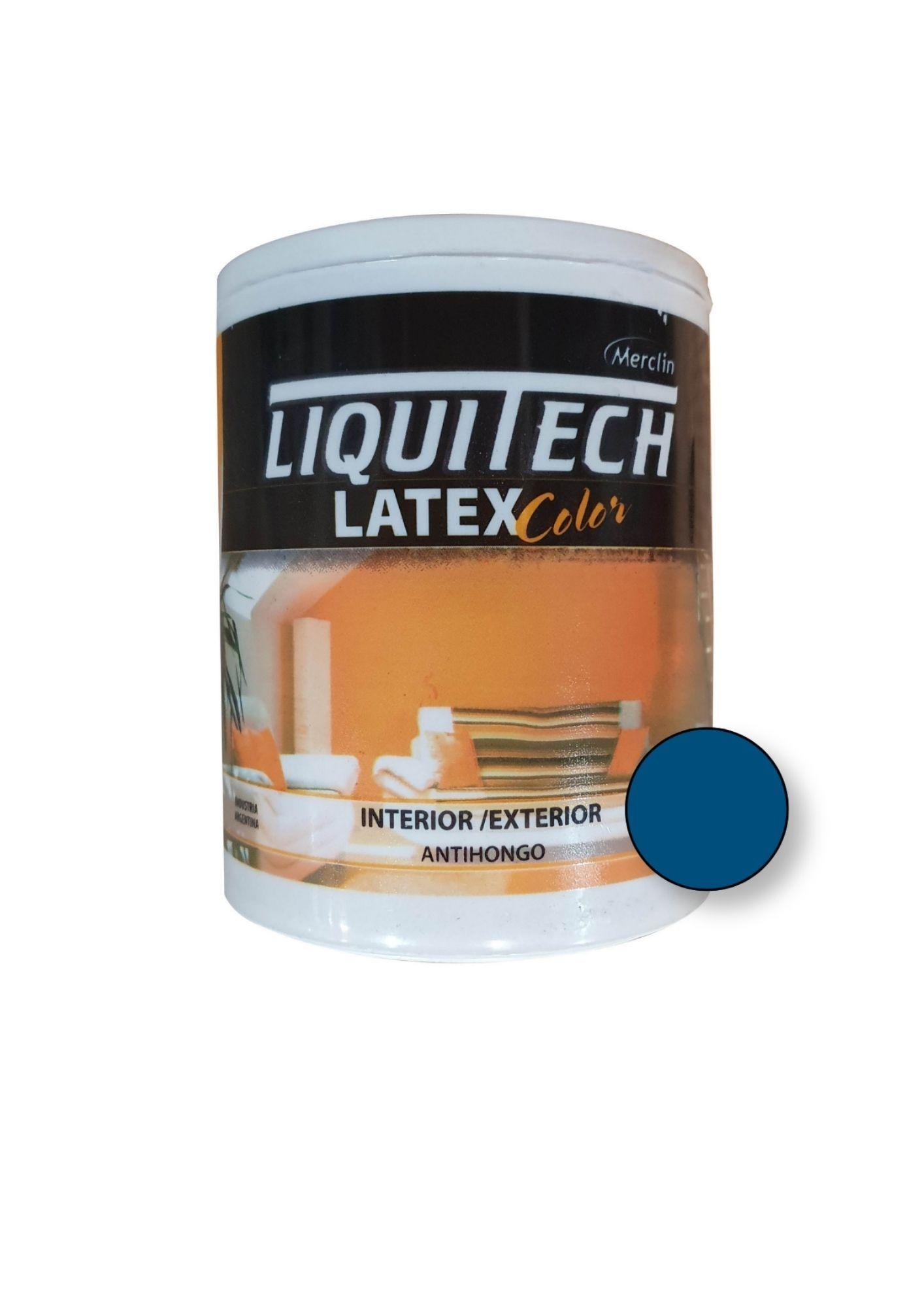 Latex Al Agua Color Interior - exterior Antihongos Liquitech 1Lts. Mate / Azul Traful-1