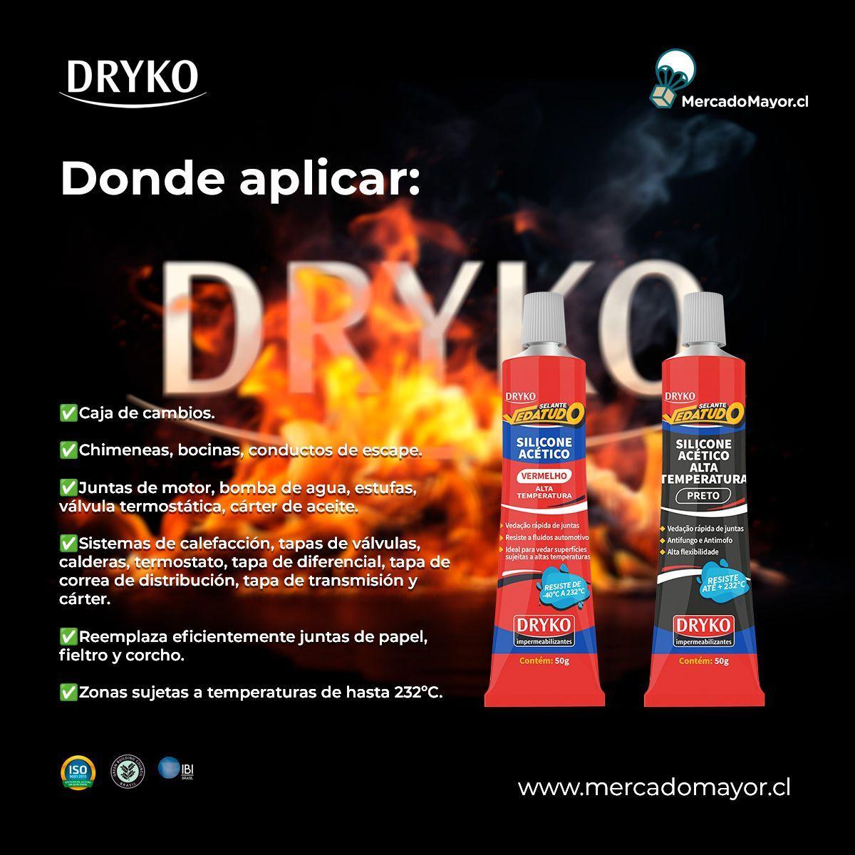 Silicona Acético para altas temperaturas Dryko Vedatudo 50gr. Negro.-2