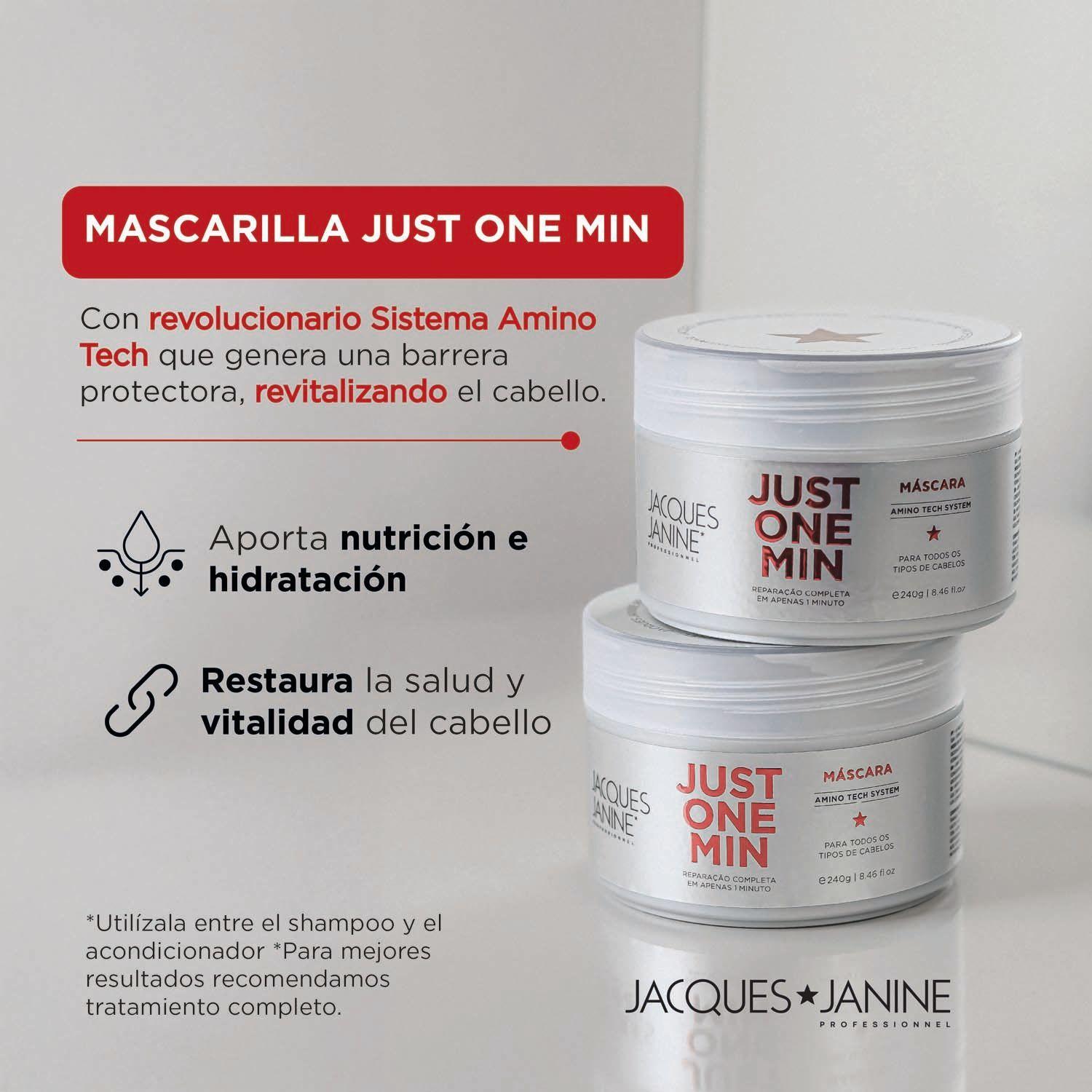 Mascarilla Pelo Antifrizz y Brillo Just One Minute Jacques Janine 80g-3
