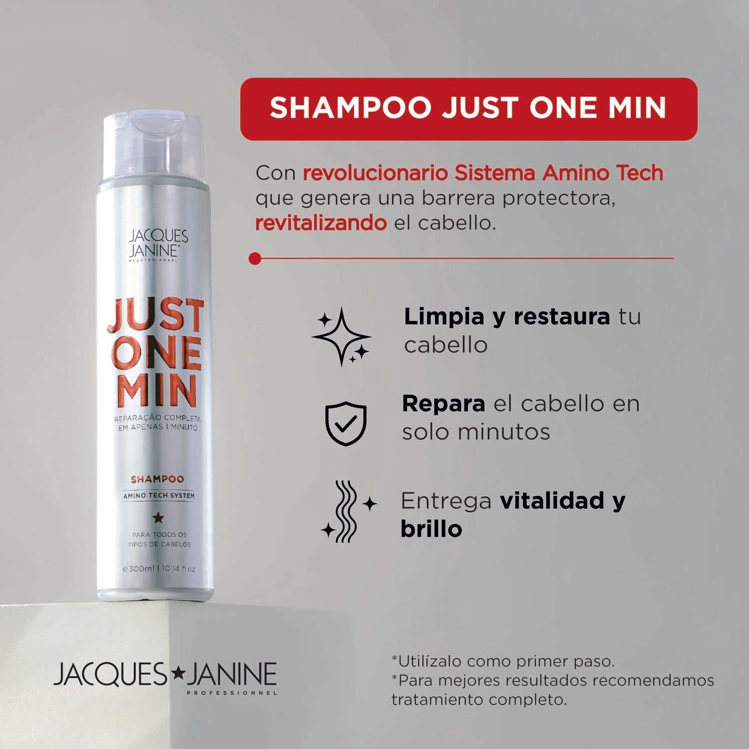 Shampoo Antifrizz y Brillo Just One Minute Jacques Janine 300ml-3