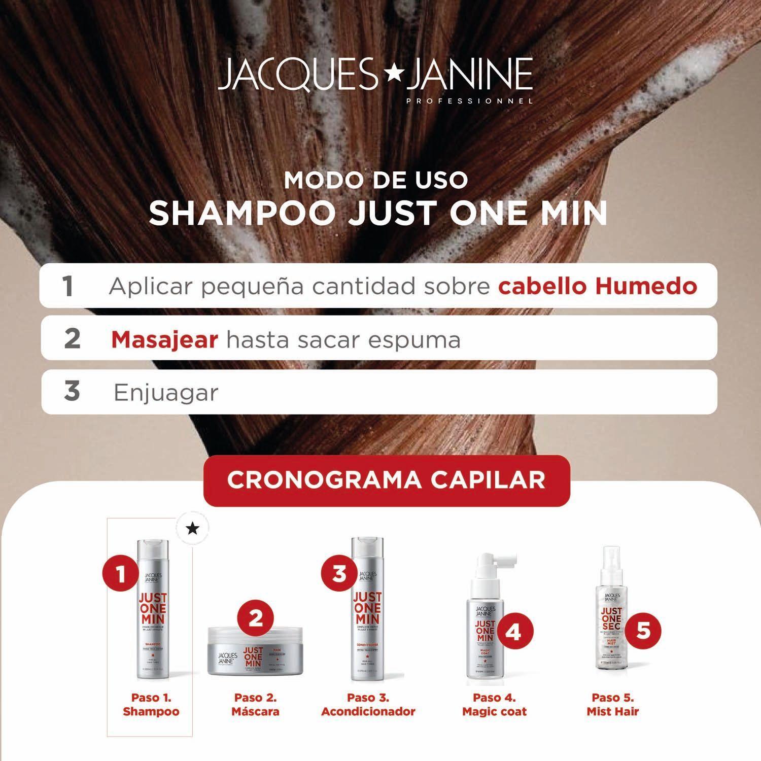 Shampoo Antifrizz y Brillo Just One Minute Jacques Janine 300ml-4