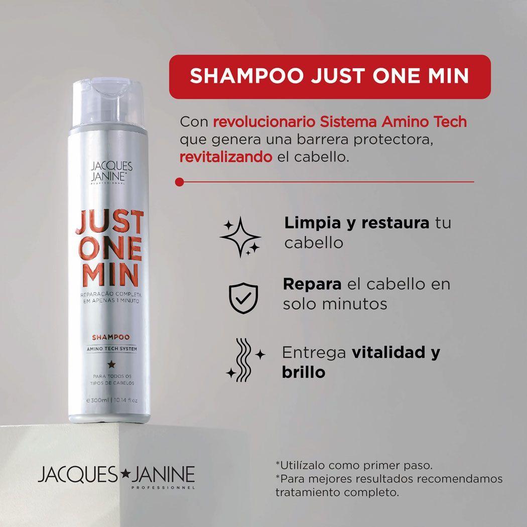 Rutina Capilar Brillo + Antifrizz + Hidratación Just One Min Jacques Janine-2