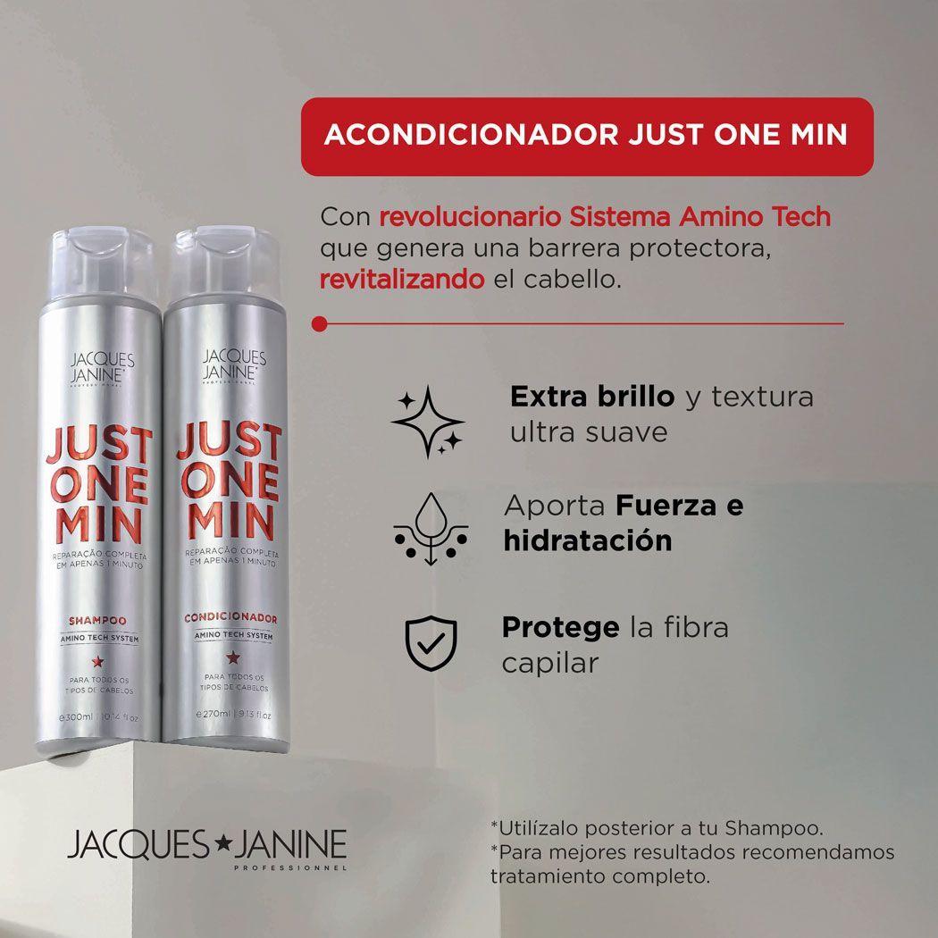 Rutina Capilar Brillo + Antifrizz + Hidratación Just One Min Jacques Janine-4