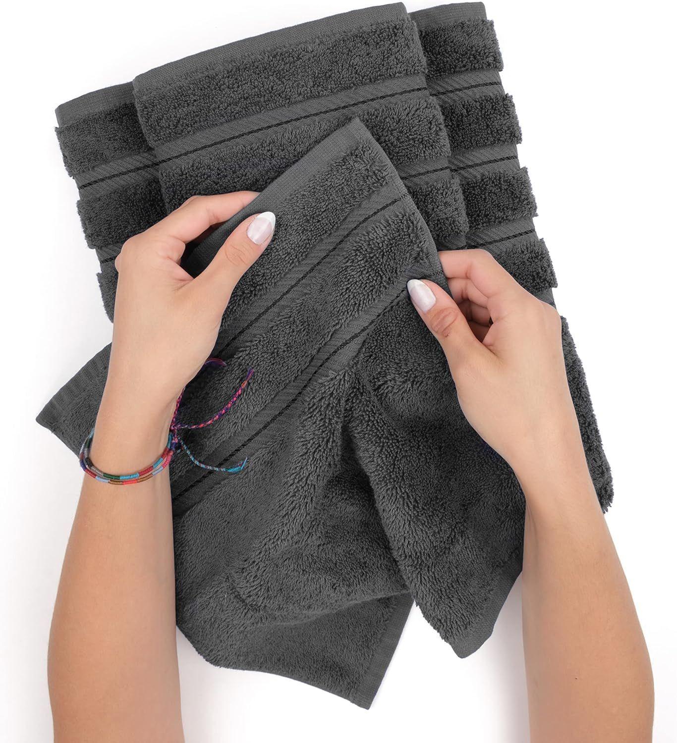 Set 6 Toallas de Baño 100% Algodón Gris-2