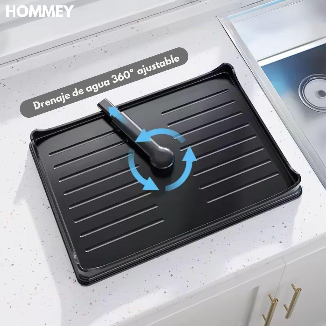 Secaplatos Escurridor 2 Niveles Negro Hommey-2