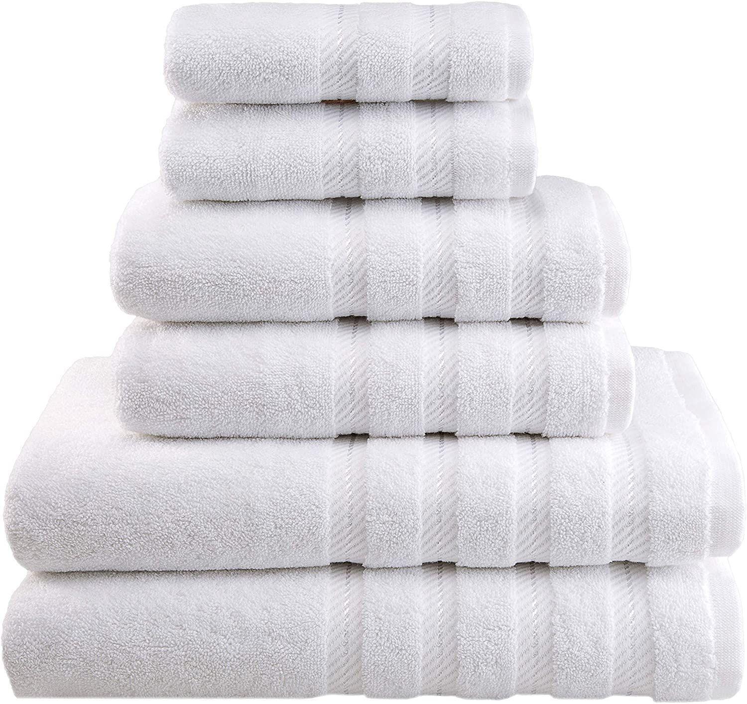 Set 6 Toallas de Baño 100% Algodón Blancas-3