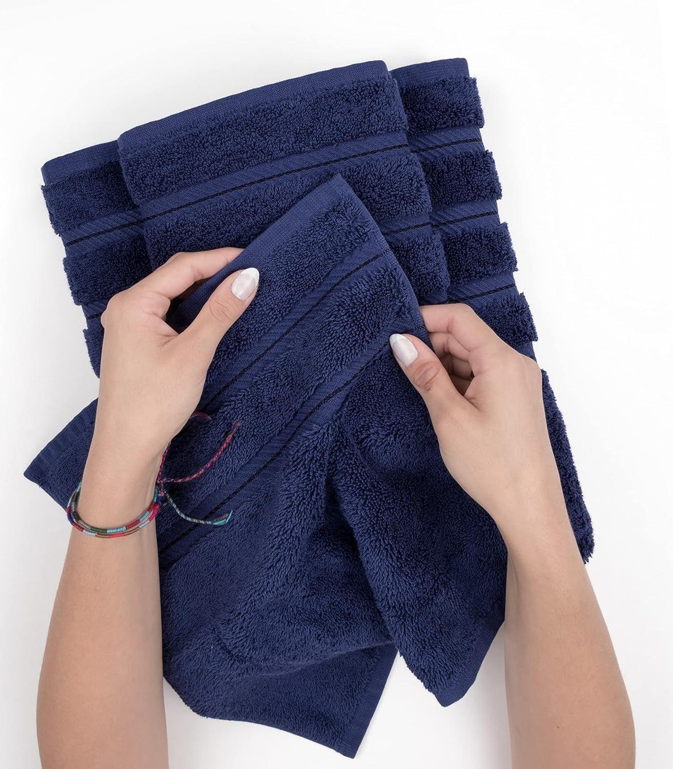 Set 4 Toallas de Baño 100% Algodón Navy Blue-2