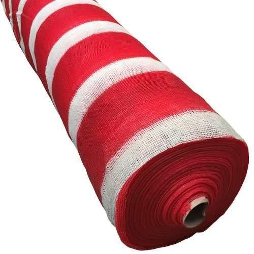 Malla Sombra Franjeada 80% de 2,1 × 100 m Rojo/Blanco-0