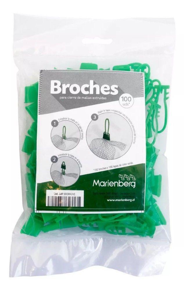 2000 Broches para cierre de mallas extruidas color verde-0