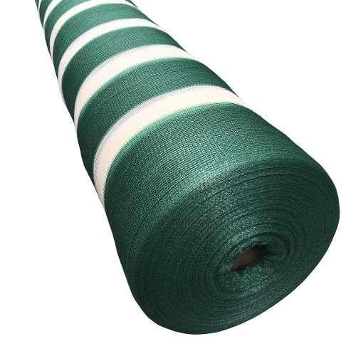 Malla Sombra Franjeada 80% de 2,1 × 100 m Verde Foresta/Blanco-0