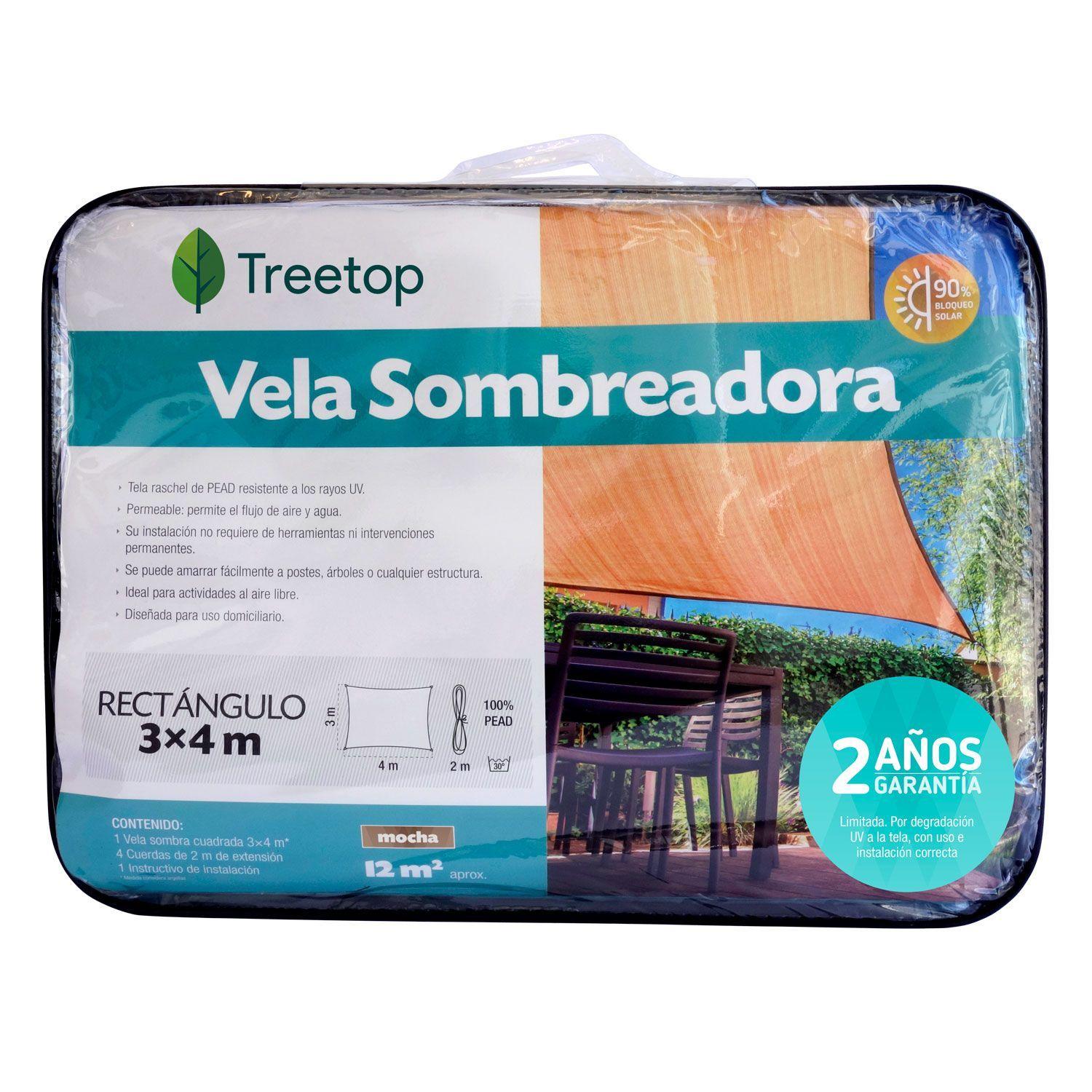 Vela Sombreadora Rectangular de 3.0 x 4.0 Color Moka-0