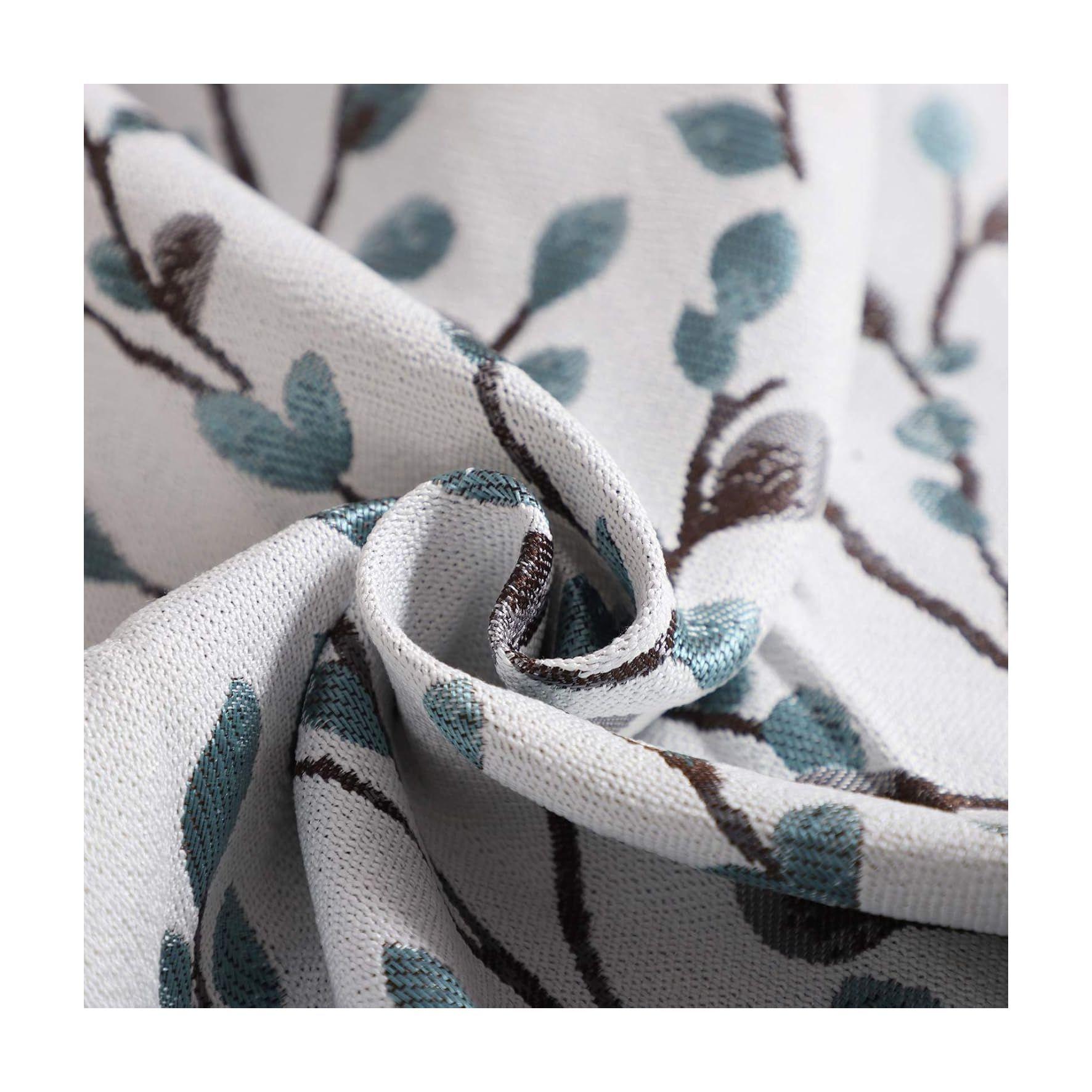 2 Fundas para Cojín Jacquard Hoja Bordado 50x30 cms-2