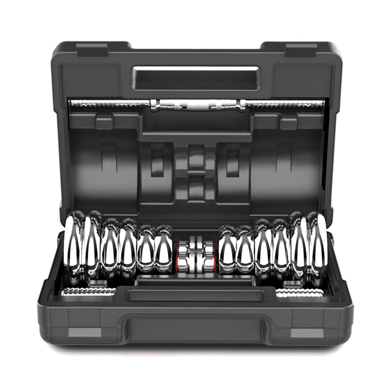 Set de Mancuernas Cromadas 20 kg + Barra extensión-0