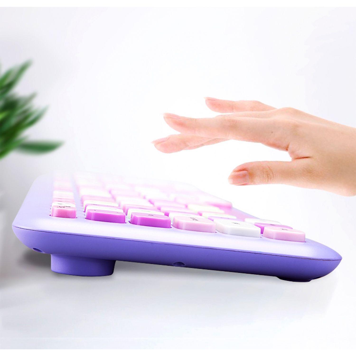 Kit Teclado y Mouse Inalámbrico MOFI Morado-4