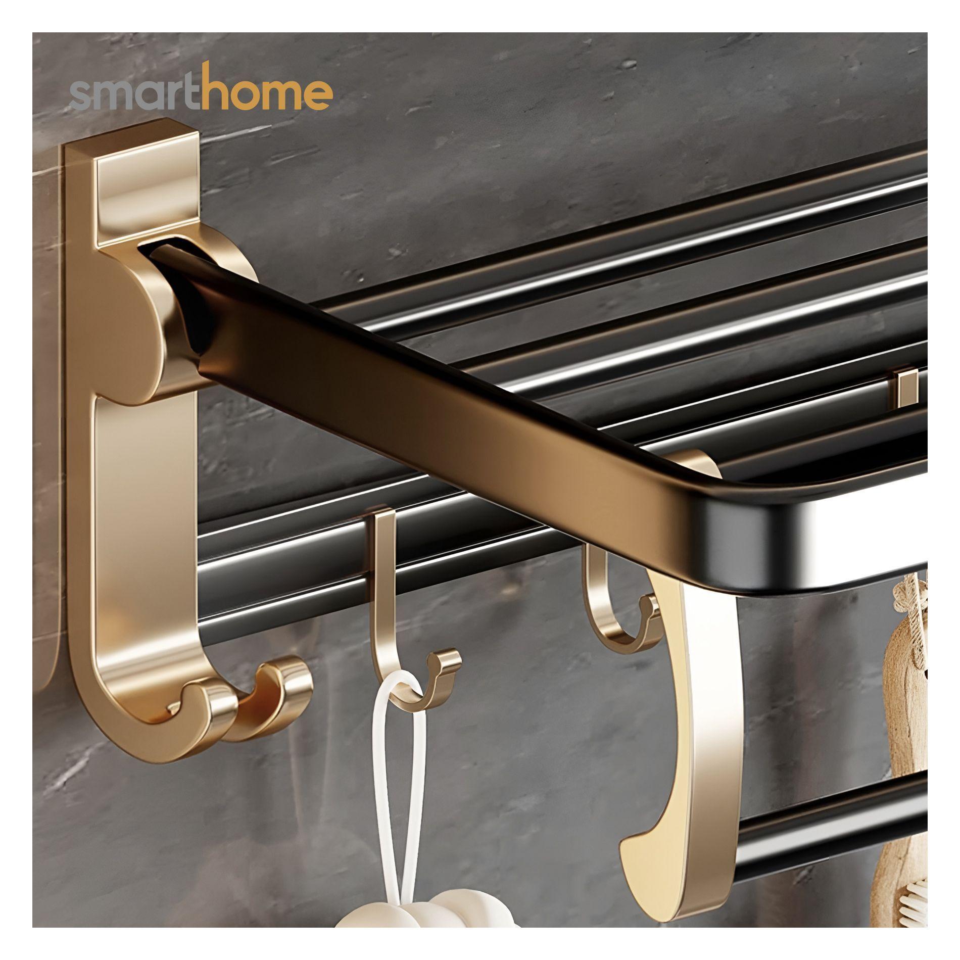 Toallero Plegable Acero Smarthome Dorado Negro-4