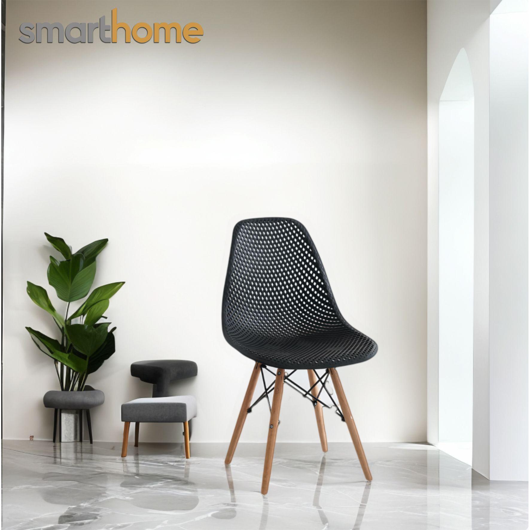Kit 4 sillas modelo Eames diseño Smarthome color Gris-5