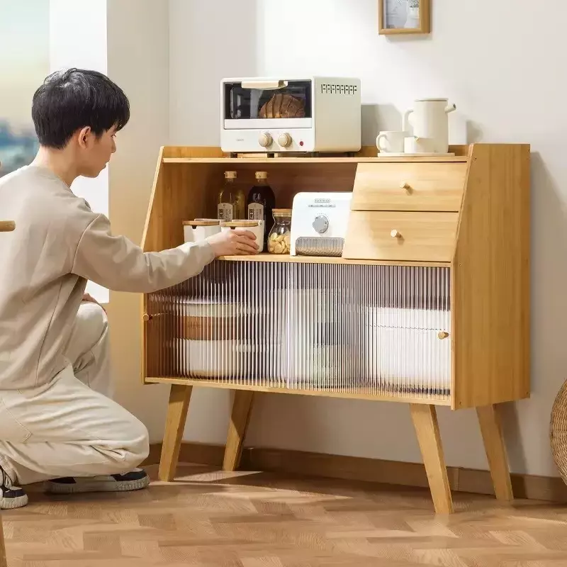 DESPENSA APARADOR DE COCINA 2 PUERTAS 2 CAJONES BAMBU-2