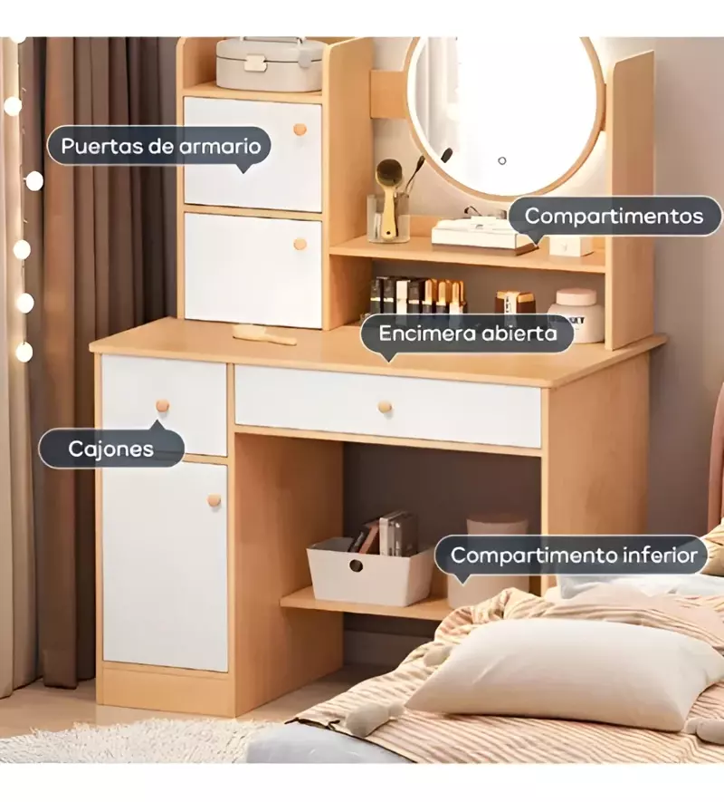 TOCADOR MULTIFUNCIONAL CON ESPEJO LED-4