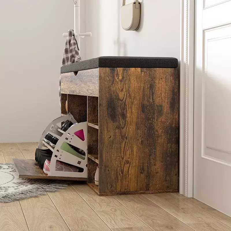 ZAPATERO ORGANIZADOR CON ASIENTO MULTIFUNCIONAL 120X35X50CM MARRON OSCURO ZAPATERO ORGANIZADOR-2