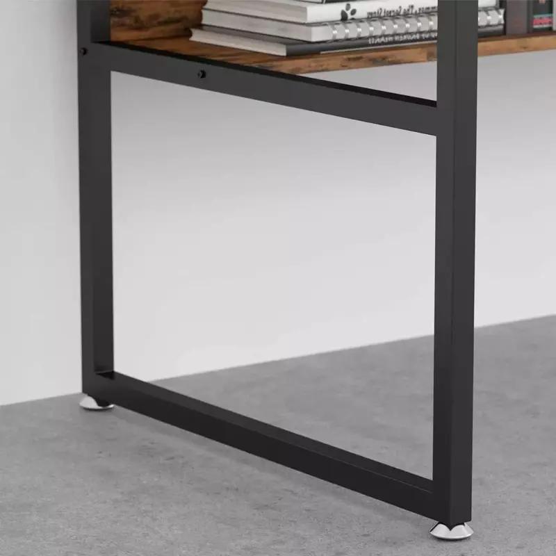 ESCRITORIO INDUSTRIAL CON REPISA MADERA 120X48X139CM MARRON-3