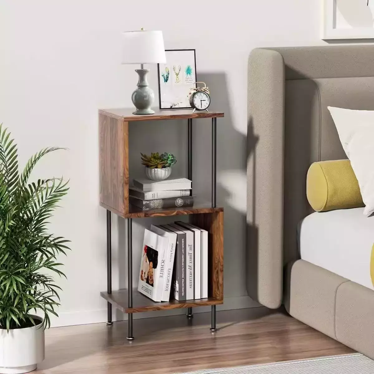 ESTANTE DECO ORGANIZADOR PLANTA LIBRERO VELADOR MATE MARRON-2