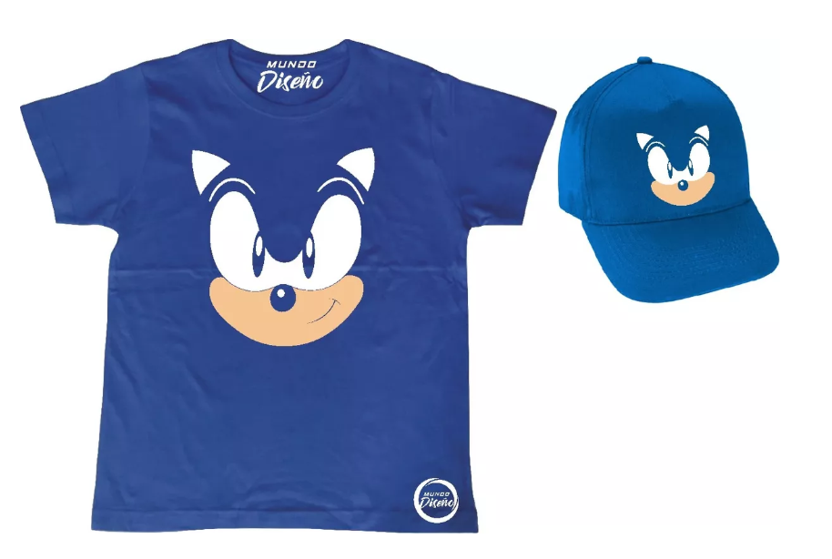Polera De Niño Sonic Rostro + Jockey Rostro-0