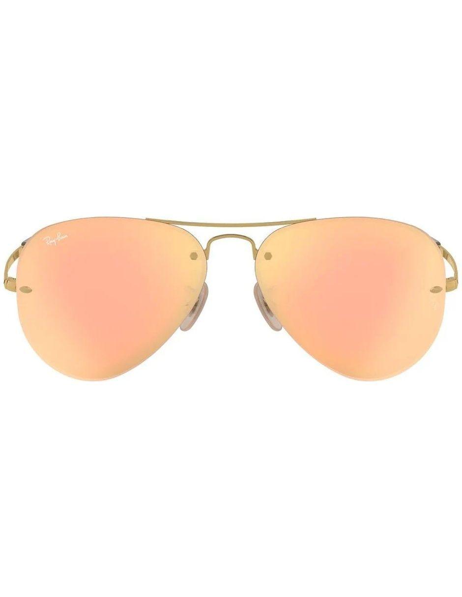 Anteojos Lentes de Sol Ray Ban Aviator RB3449 0012Y 59-14 Espejo dorado y cobre-0