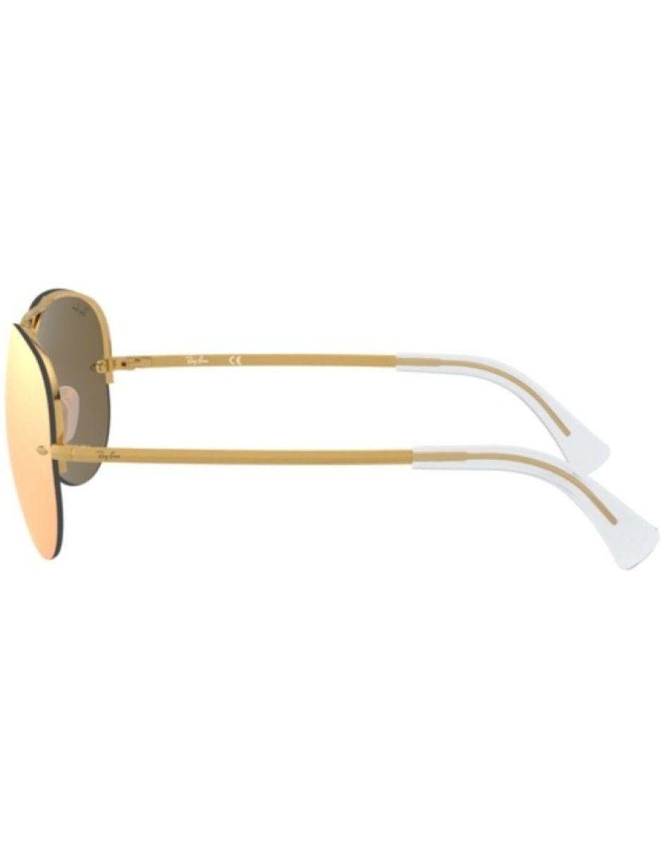 Anteojos Lentes de Sol Ray Ban Aviator RB3449 0012Y 59-14 Espejo dorado y cobre-2