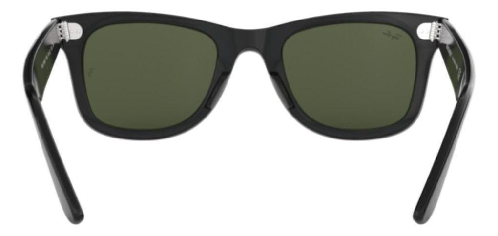 Anteojos Lentes de Sol Ray Ban Wayfarer RB2140F 901 54-18 Negro pulido/verde-6