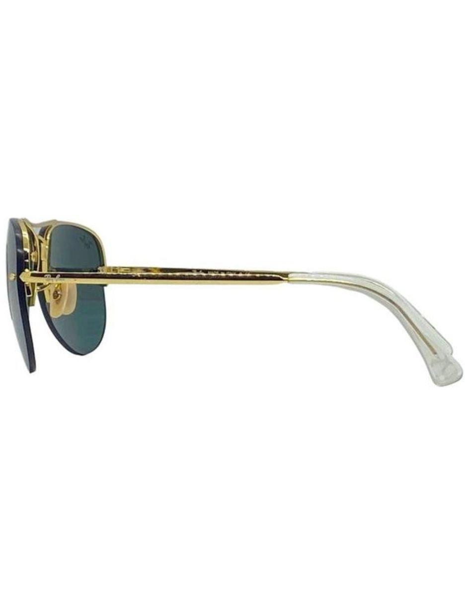 Anteojos Lentes de Sol Ray Ban Aviator RB3449 00171 59-14 Dorado/Verde-2