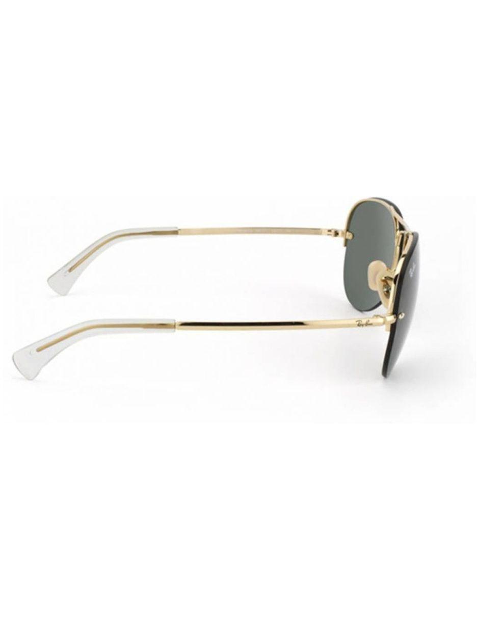 Anteojos Lentes de Sol Ray Ban Aviator RB3449 00171 59-14 Dorado/Verde-3