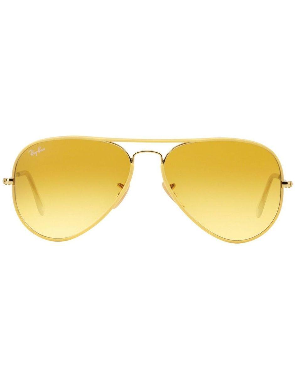 Anteojos Lentes de Sol Ray Ban Aviator RB3025JM Degrade dorado/amarillo 58-14-2