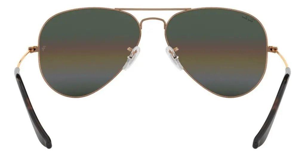 Anteojos Lentes de Sol Ray Ban Aviator RB3025 Espejo de bronce/violeta 55-14-2