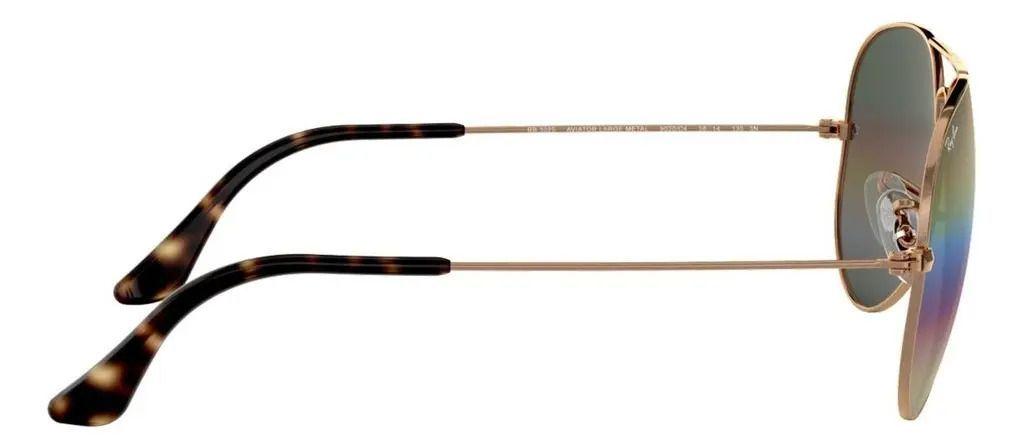 Anteojos Lentes de Sol Ray Ban Aviator RB3025 Espejo de bronce/violeta 55-14-3