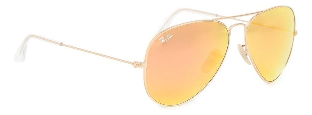 Anteojos Lentes de Sol Ray Ban Aviator RB3025 Espejo dorado mate/naranja 62-14-3
