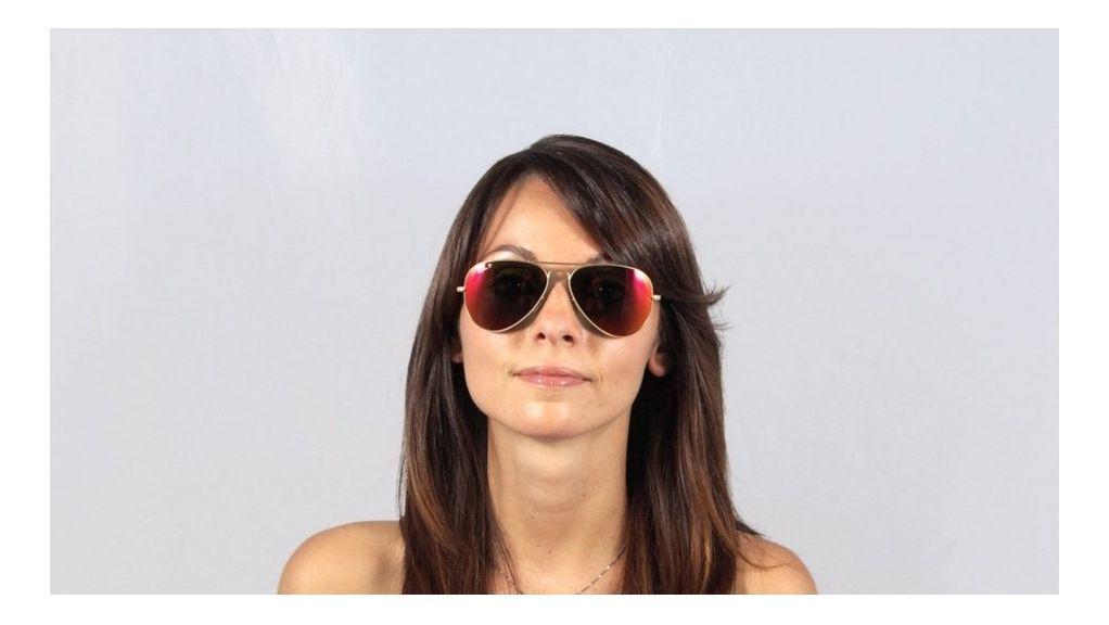 Anteojos Lentes de Sol Ray Ban Aviator RB3025 Espejo dorado mate/naranja 62-14-5