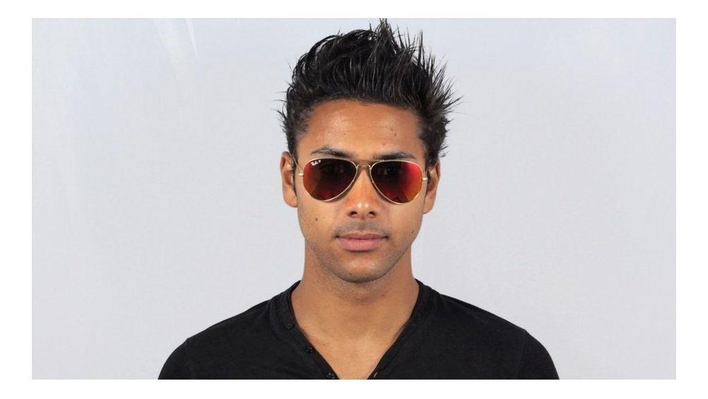 Anteojos Lentes de Sol Ray Ban Aviator RB3025 Espejo dorado mate/naranja 62-14-6