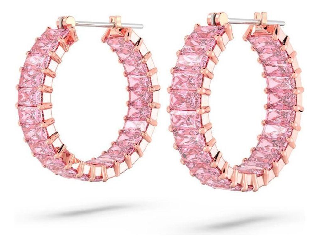 Pendientes de aro Swarovski Matrix Baño tono oro rosa 5657726-2