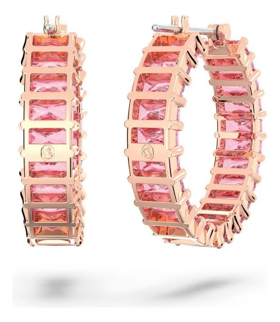 Pendientes de aro Swarovski Matrix Baño tono oro rosa 5657726-3
