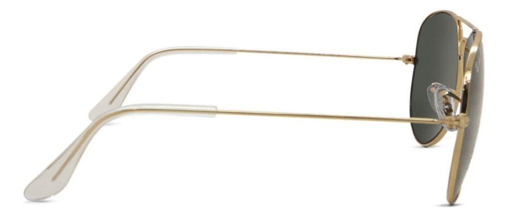 Anteojos Lentes de Sol Ray Ban Aviator RB3025 Polarizado Dorado/Verde 55-14-2