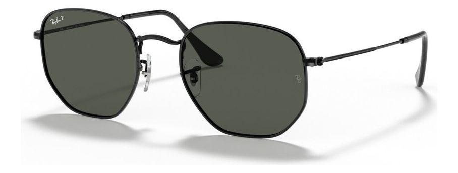 Anteojos Lentes de Sol Ray Ban Hexagonal RB3548N Negro/Verde Polarizado 51-21-0
