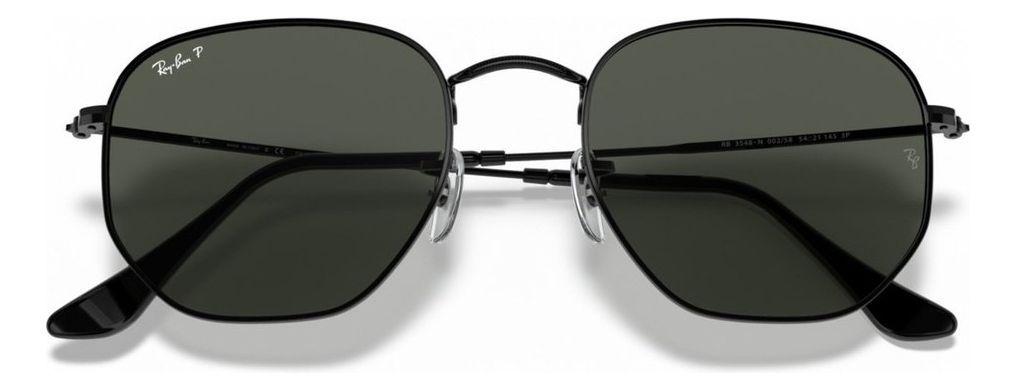 Anteojos Lentes de Sol Ray Ban Hexagonal RB3548N Negro/Verde Polarizado 51-21-4