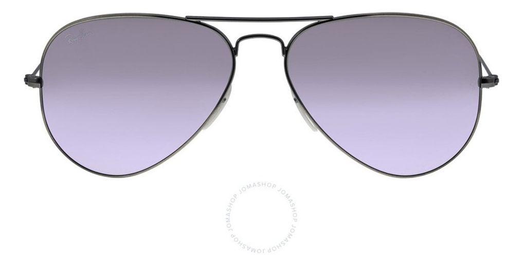 Anteojos Lentes de Sol Ray Ban Aviator RB3025 Espejo color bronce y lila 58-14-2