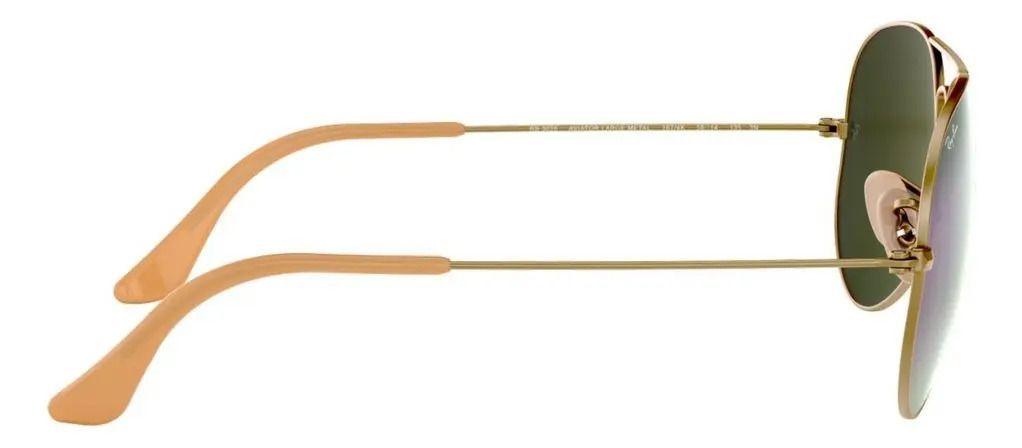 Anteojos Lentes de Sol Ray Ban Aviator RB3025 Espejo color bronce y lila 58-14-6